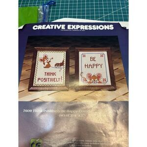 Creative Expressions Think Positively/Be Happy Counted Cross Stitch Kit Set 1981
